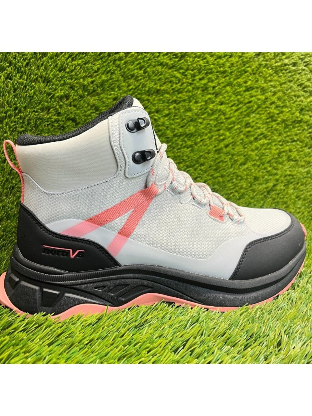 Nortiv 8 Womens Size 10.5 Gray Black Pink Outdoor Waterproof Hiking Boots Shoes